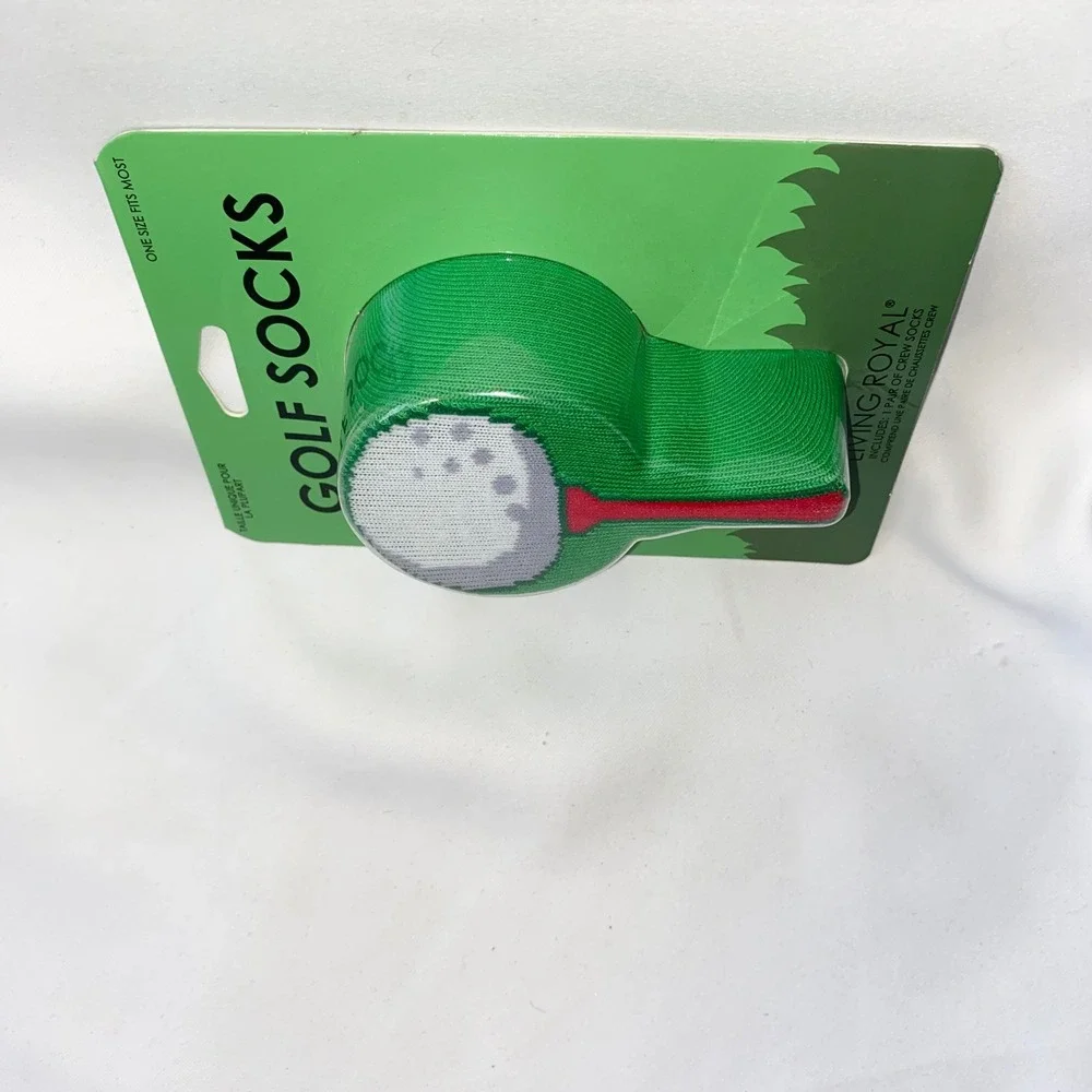 Living Royal‎ Golf Socks Crew One Size Fits Most Novelty Golf Tee Gift Humor NWT